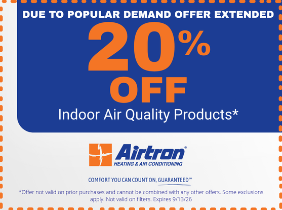 Indoor air quality special offer extended with 20% savings
