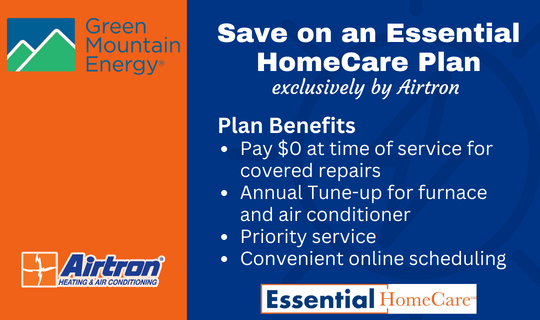 Green Mountain Energy customers receive a discount on Airtron Essential HomeCare