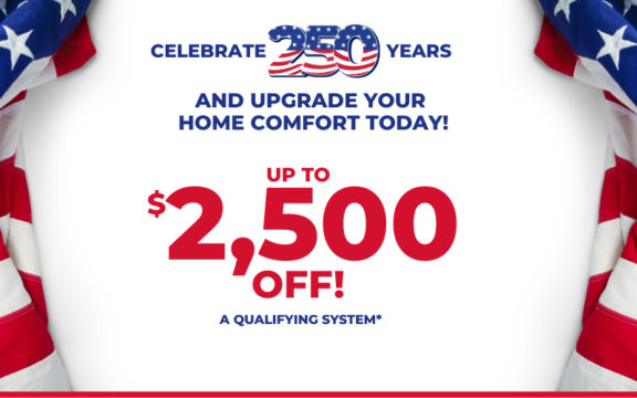 Airtron is celebrating the 250th anniversary of america with up to $2500 off a system